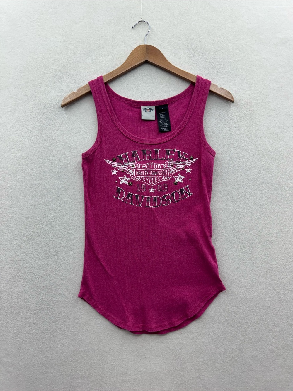 Harley Davidson Women’s Medium Studded Graphic Tank Top Pink